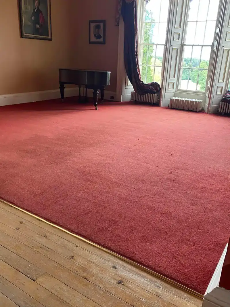 Freshly cleaned cream carpet in an Edinburgh living room