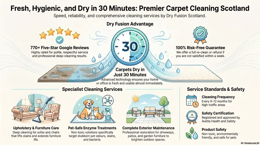 Diagram of the four stages of the Dry Fusion cleaning process
