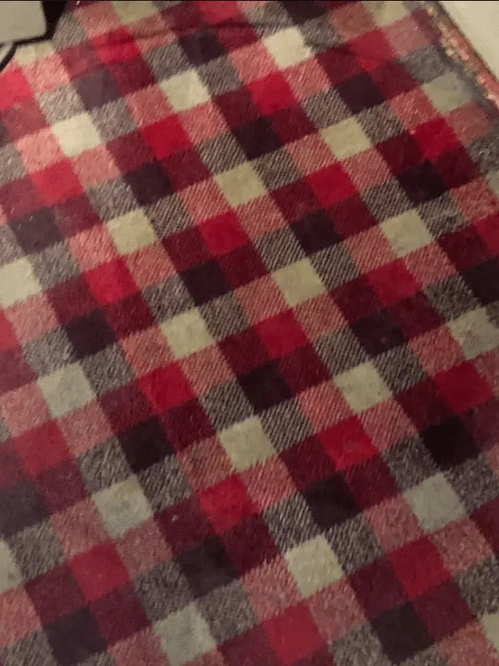 Tartan carpet with colours restored after cleaning